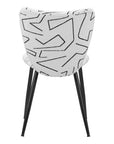 Set of Two White and Black Upholstered Faux Shearling Dining Side Chairs