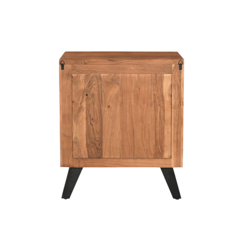 30" Brown Solid Wood Square Live Edge Nightstand