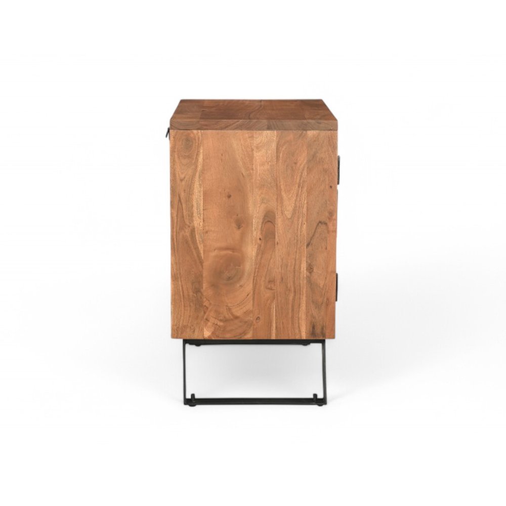30" Brown Solid Wood Square Live Edge Nightstand