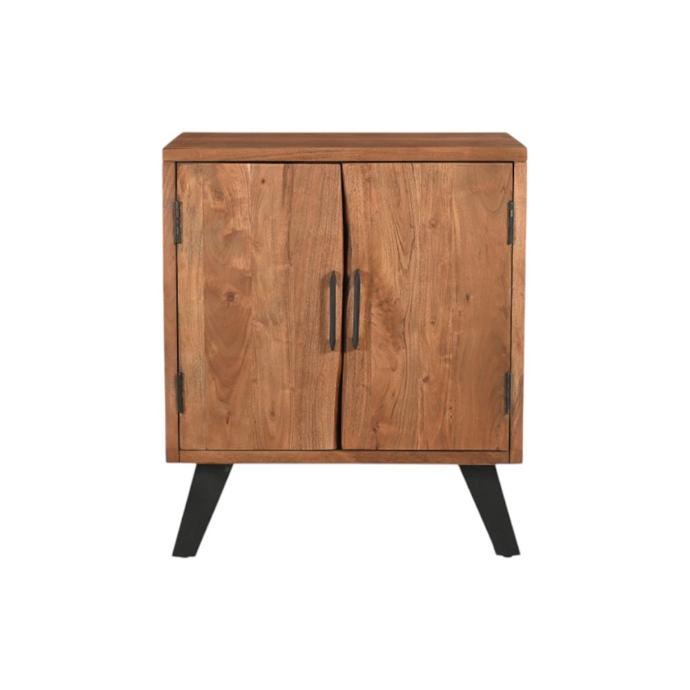 30" Brown Solid Wood Square Live Edge Nightstand