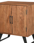 30" Brown Solid Wood Square Live Edge Nightstand