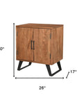 30" Brown Solid Wood Square Live Edge Nightstand