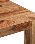 Seven Piece Brown Solid Wood Dining Set with Six Chairs
