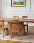 Seven Piece Brown Solid Wood Dining Set with Six Chairs