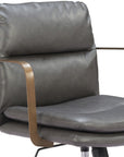 Brown and Black Adjustable Height Swivel Rolling Office Chair