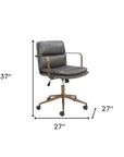 Brown and Black Adjustable Height Swivel Rolling Office Chair