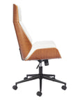 White Adjustable Height Rolling Executive Office Chair