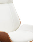 White Adjustable Height Rolling Executive Office Chair
