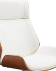 White Adjustable Height Rolling Executive Office Chair