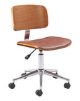 Brown Adjustable Height Rolling Office Chair