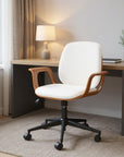 White Adjustable Height Rolling Office Chair