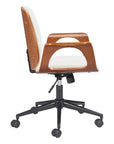 White Adjustable Height Rolling Office Chair