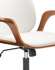 White Adjustable Height Rolling Office Chair