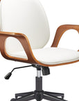 White Adjustable Height Rolling Office Chair