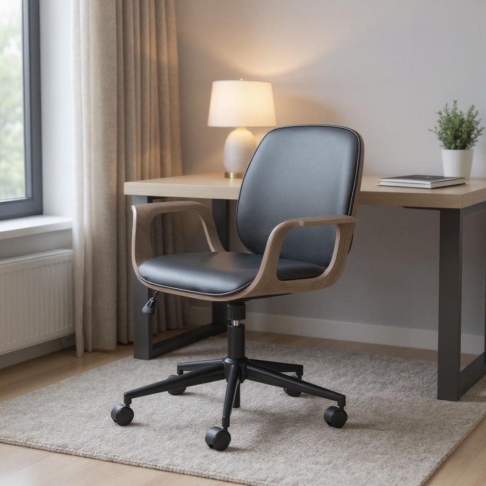 White Adjustable Height Rolling Office Chair
