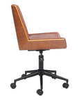 Brown Adjustable Height Rolling Office Chair