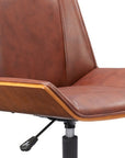 Brown Adjustable Height Rolling Office Chair