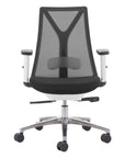 Black Silver and White Adjustable Height Swivel Rolling Office Chair