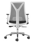 Black Silver and White Adjustable Height Swivel Rolling Office Chair