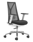 Black Silver and White Adjustable Height Swivel Rolling Office Chair