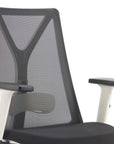 Black Silver and White Adjustable Height Swivel Rolling Office Chair