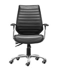 Black and Silver Adjustable Height Swivel Rolling Office Chair