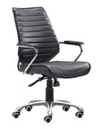 Black and Silver Adjustable Height Swivel Rolling Office Chair