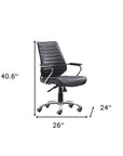 Black and Silver Adjustable Height Swivel Rolling Office Chair