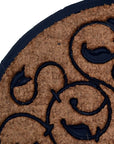 30" X 48" Beige and Black Rubber and Coir Outdoor Semi Circle Door Mat