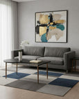 Set of Two Black and Bronze Wood and Steel Free Form Coffee And End Table