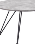 Set of Two Gray and Black Wood and Steel Round Nested Coffee Tables