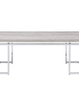 47" Oak and Silver Wood And Metal Frame Coffee Table