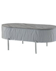 47" Gray Wood and Steel Oval Coffee Table With Drawer
