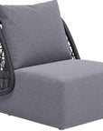33" Gray Outdoor Accent Chair with Gray Cushions