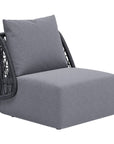 33" Gray Outdoor Accent Chair with Gray Cushions