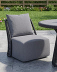 33" Gray Outdoor Accent Chair with Gray Cushions