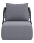 33" Gray Outdoor Accent Chair with Gray Cushions