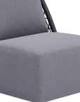 33" Gray Outdoor Accent Chair with Gray Cushions