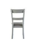Set of Two Gray Tufted Fabric And Solid Wood Ladder Back Dining Side Chairs