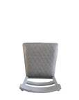 Set of Two Gray Tufted Fabric And Solid Wood Ladder Back Dining Side Chairs