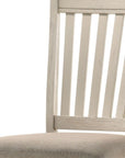 Set of Two Tan And Cream Fabric And Solid Wood Slat Back Dining Side Chairs