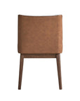 Set of Two White Brown And Walnut Boucle And Velvet And Solid Wood Dining Side Chairs
