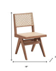 Set of Two Natural Rattan Open Back Dining Side Chairs
