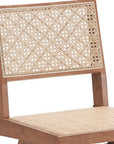 Set of Two Natural Rattan Open Back Dining Side Chairs