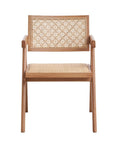Set of Two Natural Rattan Open Back Dining Side Chairs