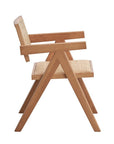 Set of Two Natural Rattan Open Back Dining Side Chairs