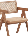 Set of Two Natural Rattan Open Back Dining Side Chairs