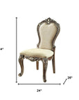 Set of Two Gray and Oak Upholstered Chenille And Solid Wood Dining Side Chairs