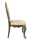 Set of Two Gray and Oak Upholstered Chenille And Solid Wood Dining Side Chairs