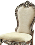 Set of Two Gray and Oak Upholstered Chenille And Solid Wood Dining Side Chairs
